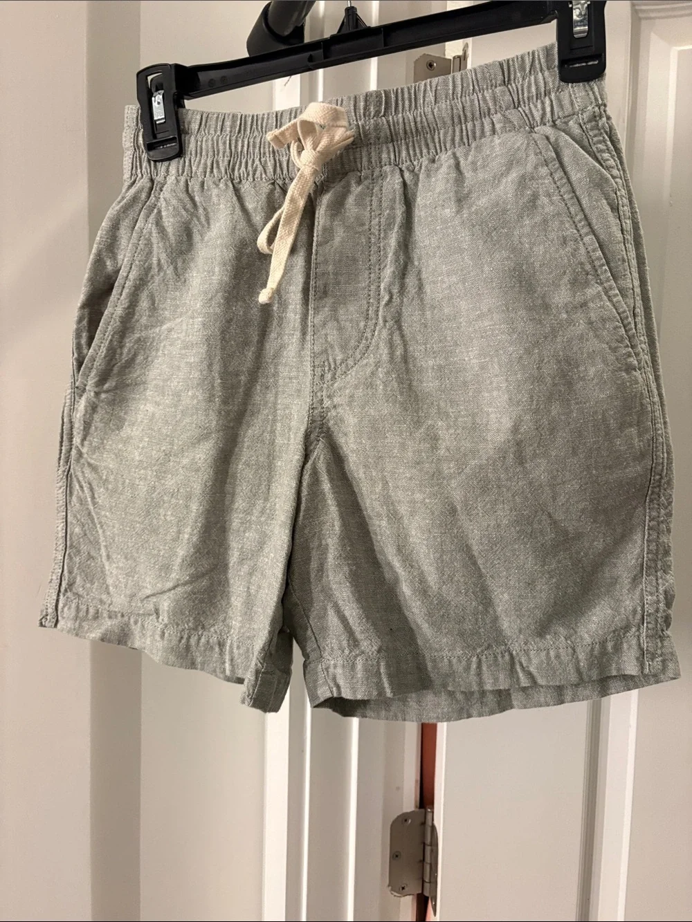 J. Crew Light Gray Drawstring Linen-Blend Shorts